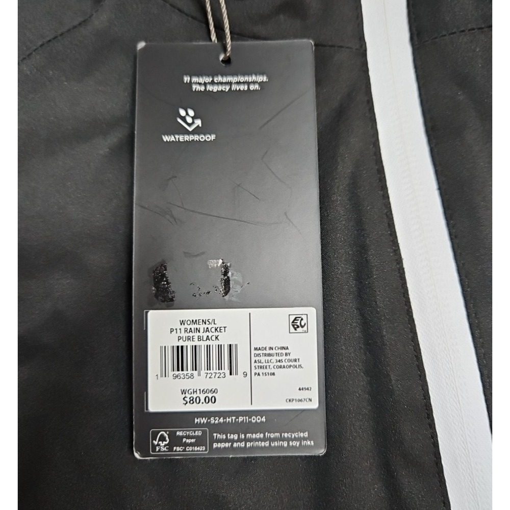 Walter Hagen Womens Black Performance 11 Golf Rain Jacket Size Large NWT - Picture 5 of 11